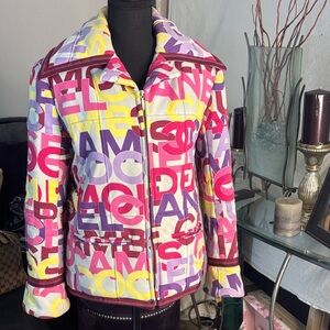 Colorful Women's Jacket with Bold Lettering